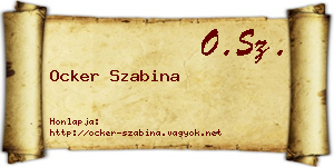 Ocker Szabina névjegykártya